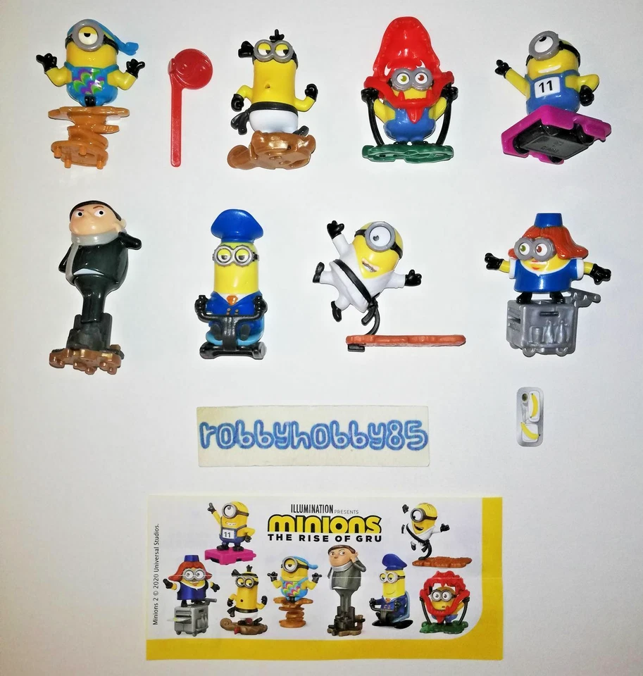 SERIE COMPLETA MINIONS 2 (DV597 - DV604) + 8 BPZ KINDER SORPRESA ITALIA 2020