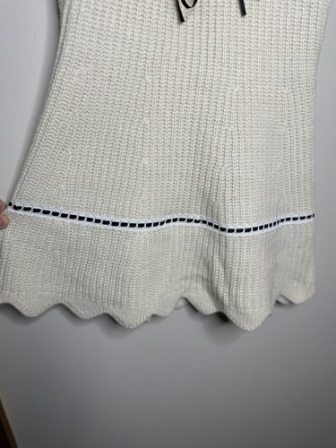 For Love & Lemons Dress Size Small UK 8 Jade Knit Mini White Ivory Knitted Bow S - Picture 13 of 15