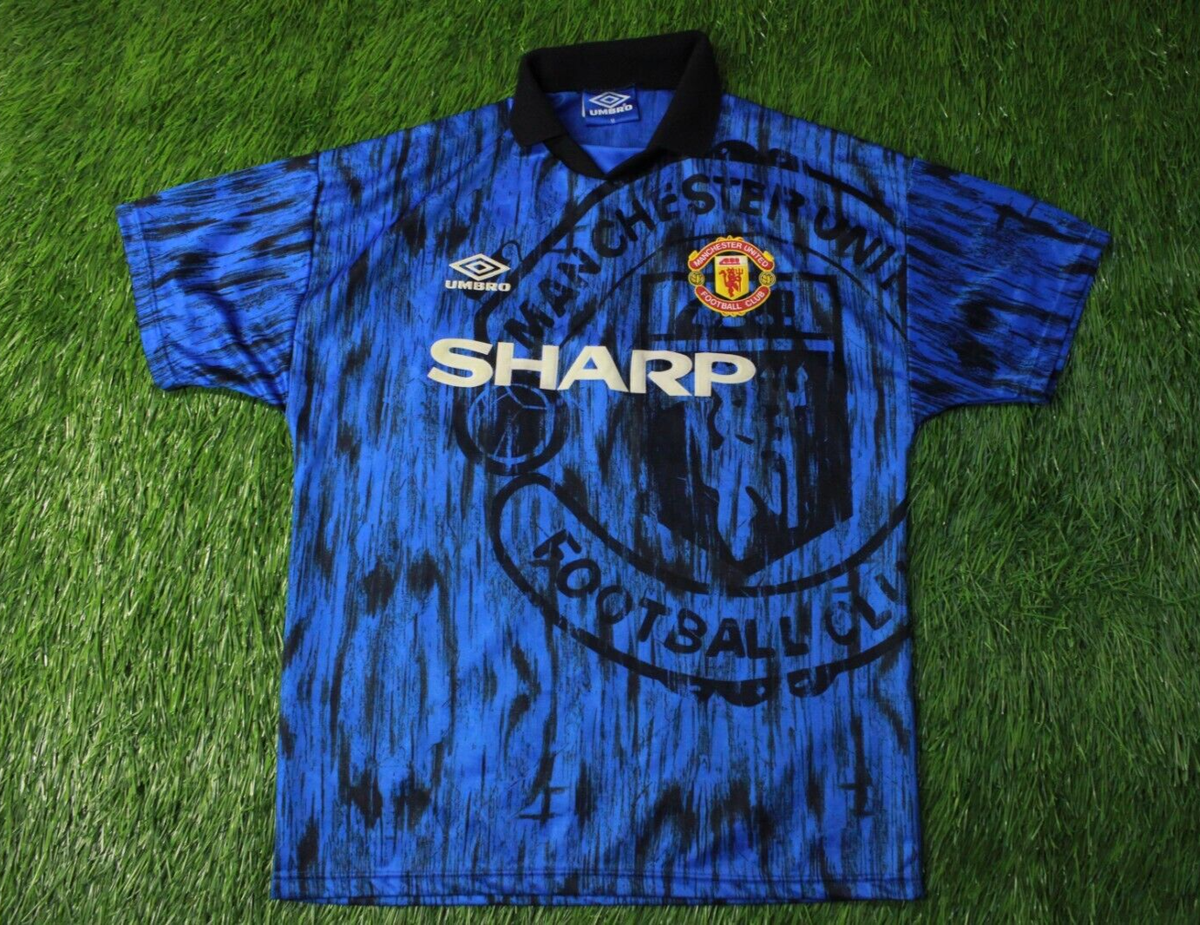 MANCHESTER UNITED 1992/1993 FOOTBALL SHIRT JERSEY AWAY UMBRO