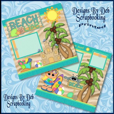 BEACH LIFE 2 Premade Scrapbook Pages Paper Piecing printed layout DBDS ...