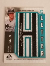 Jeremy Hermida 2006 SP Authentic By The Letter H Auto /125 Patch Florida Marlins