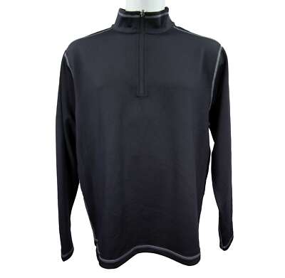 Men's Black Cutter & Buck Evergreen Reversible Quarter Zip Jacket, Size 1XB