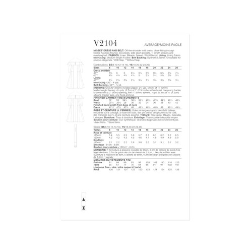 Vogue Schnittmuster V2104 - Kleid - schulterfreies Kleid mit Volant - Bild 5 von 6