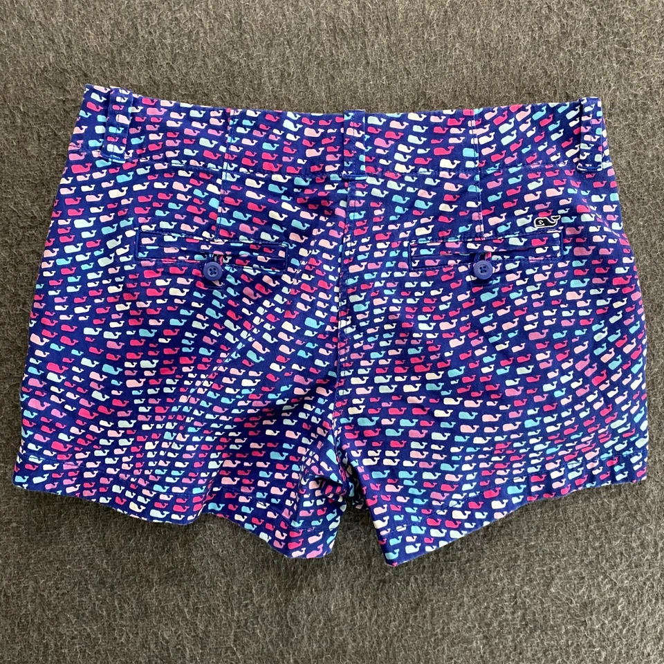 Pantalones Cortos Vineyard Vines Para Mujer Talla 8 Azul Everyday Boat Estampado de Ballenas Foto 2 de 4