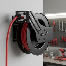 50ft Auto Rewind Air Hose Reel with 3/8" Hose - 250 PSI for Garage  Workshop