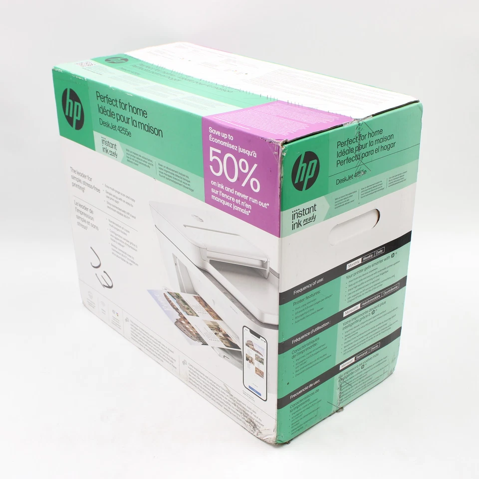 HP DeskJet 4255e Wireless All-In-One Printer In White 588S6A#B1H - Image 2 of 4