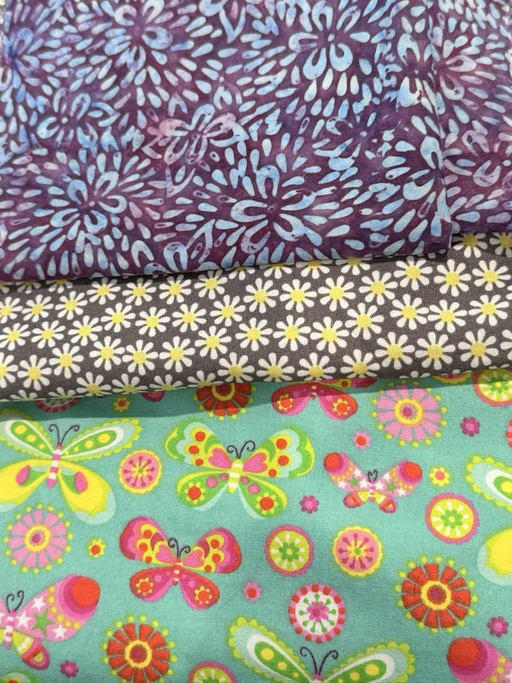 Restos de tela colorida floral 3 estilos telas 100 % algodón Michael Miller Foto 2 de 4