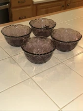 Princess House Fantasia Amethyst Set Of 4 Scalloped 18 oz Bowls