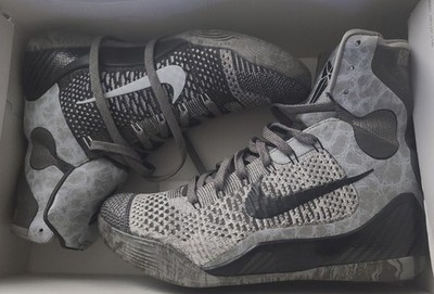 Nike Kobe 9 Elite High-Top Basketball Sneakers Gray Black FlyKnit Upper