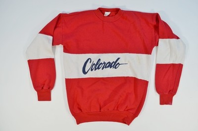 Vintage Colorado 80's 90's Red White Sweatshirt Made in USA Sweat Shirt