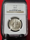 1945 WALKING LIBERTY 90% SILVER HALF DOLLAR  NGC MS 64               #T3471