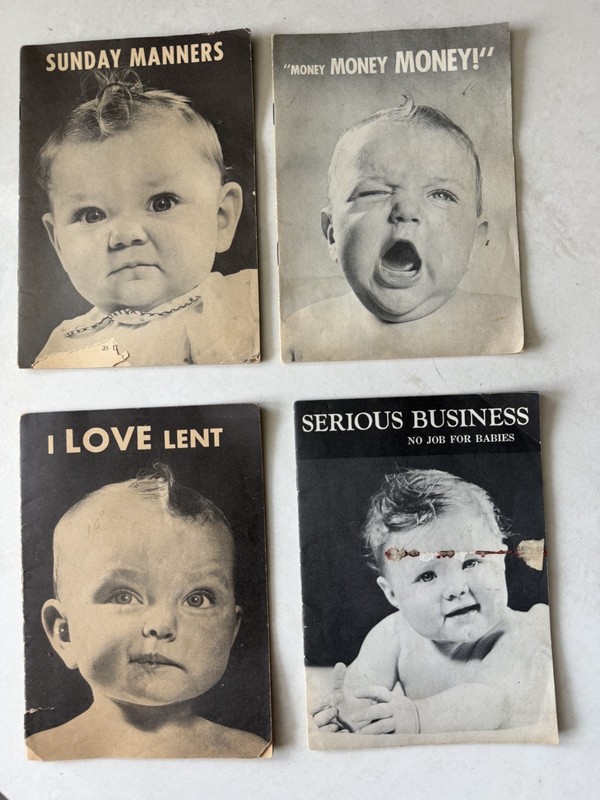 Set of 4 Vintage Chatechetical Guild Catholic Baby Booklets Money, Sunday, Lent