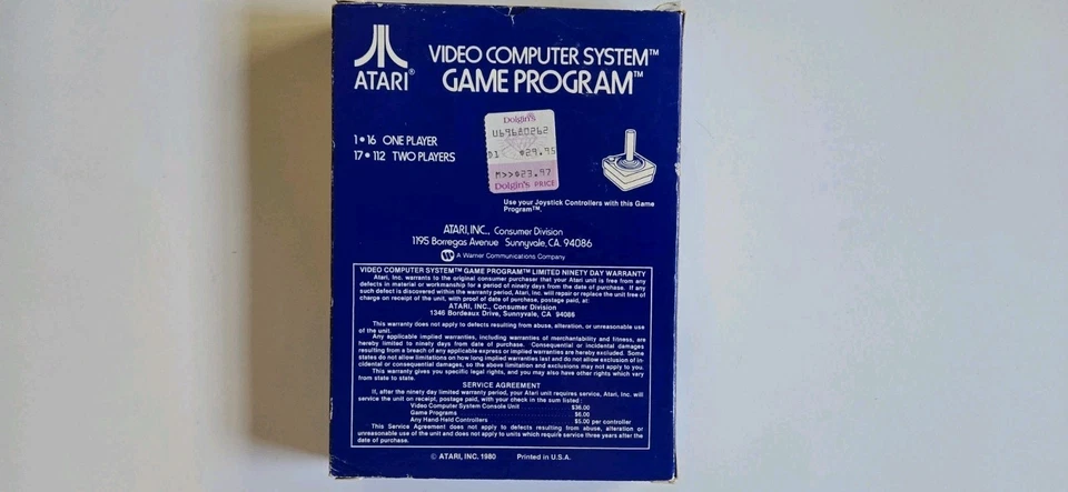 1980 Atari 2600 "Space Invaders" Video Game Blue Box - Image 2 of 2