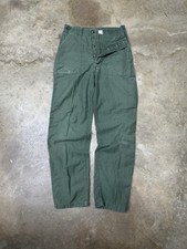 Vintage 60s 70s US Army OG-107 Fatigue Pants 30x32 Vietnam Era Utility Sateen