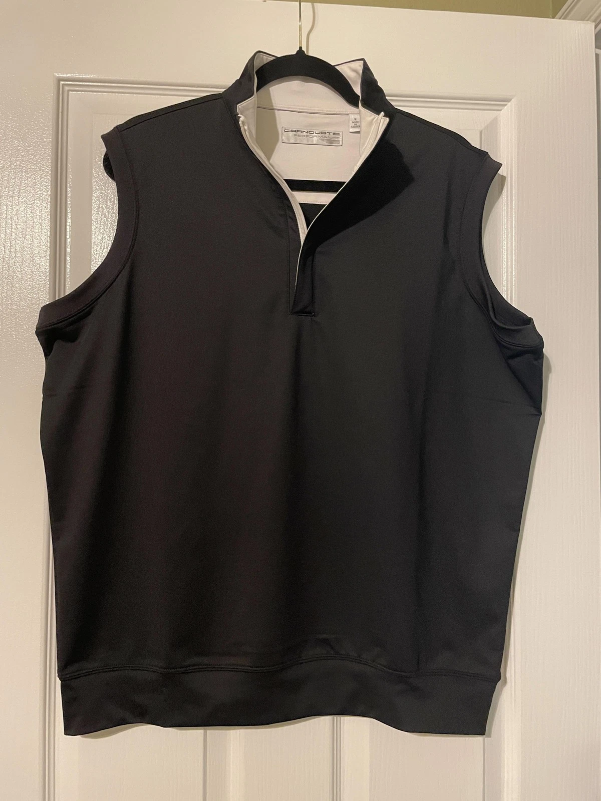 Carnoustie Performance Vest Mens Medium Black 1/4 Zip Golf Softshell Pullover