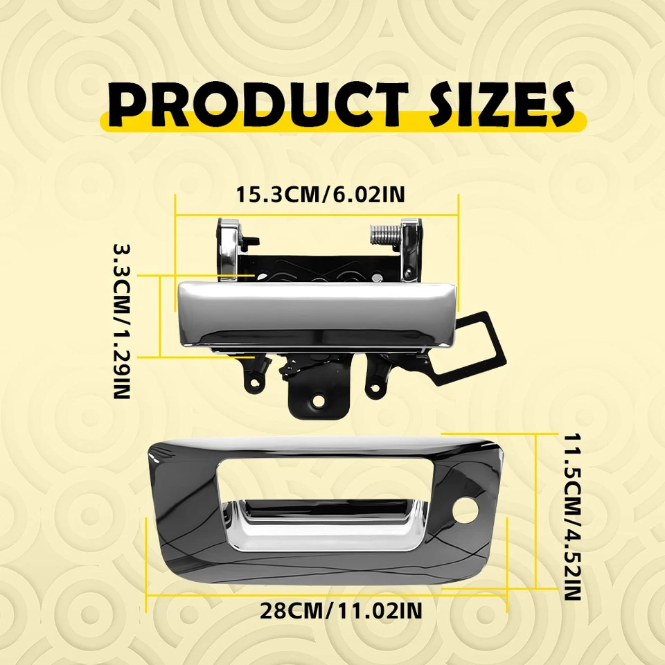 Conjunto de manija de puerta trasera para Chevrolet Silverado 1500 2500HD 3500HD F 2007-2014 Foto 4 de 4