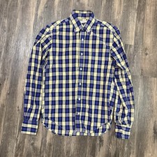 Gustin USA Made Plaid Button Down Shirt Cotton Slim Fit Men’s Small EUC