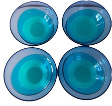 Tupperware 4x  600ml Eleganzia Schüssel mit Deckel  0,6 L Blau Servierschalen