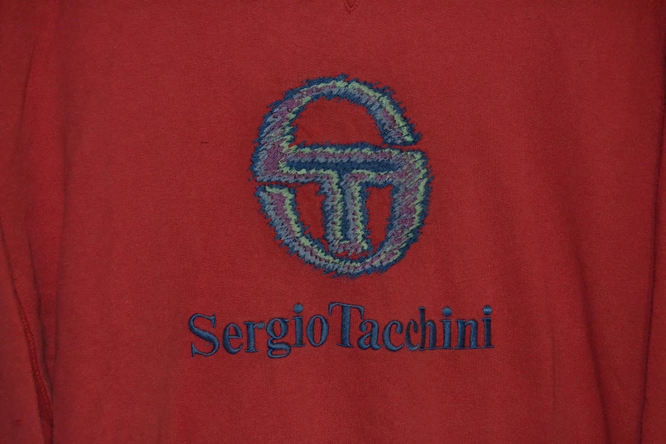 Vintage Sergio Tacchini Red Spellout Sweatshirt Men's XL - Image 4 of 4