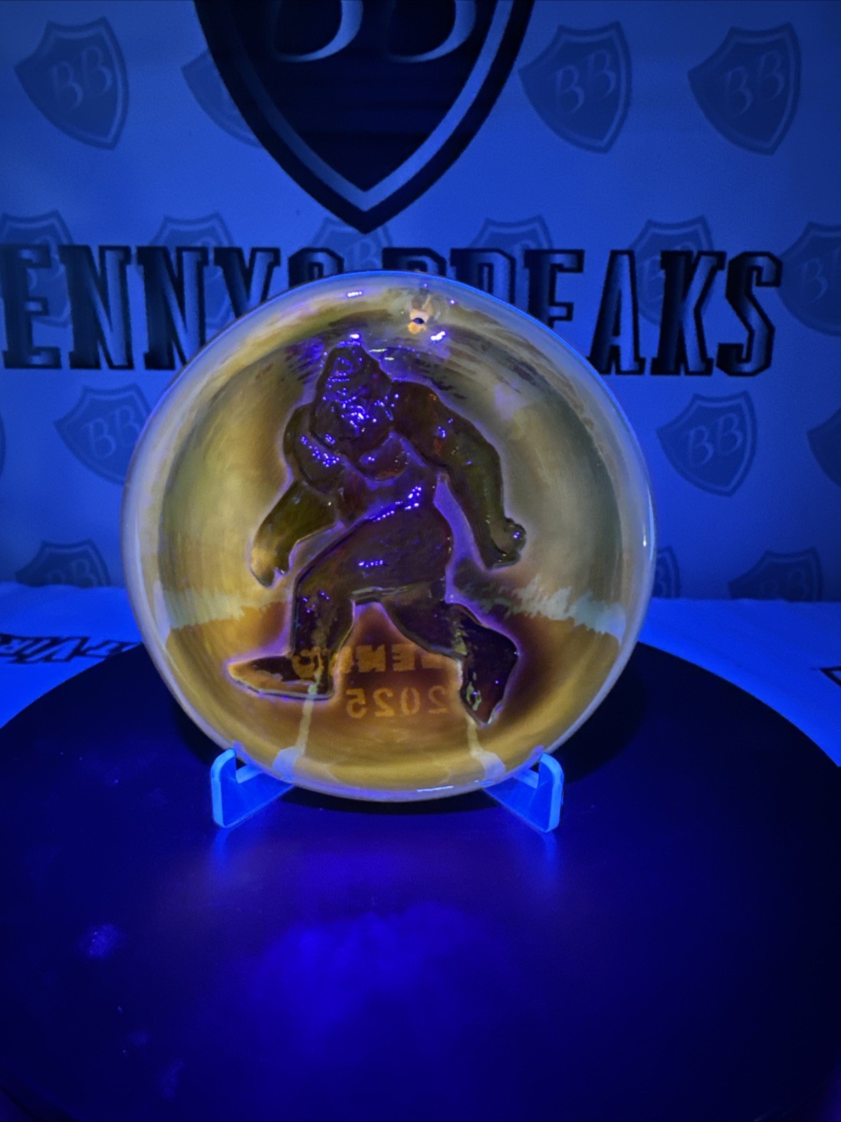 Blenko Glass Suncatcher - Bigfoot - Tangerine Cryptid Series 2025