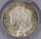 1935-A Germany 5 Mark Silver Coin, Hindenburg, PCGS MS64 Reichsmark