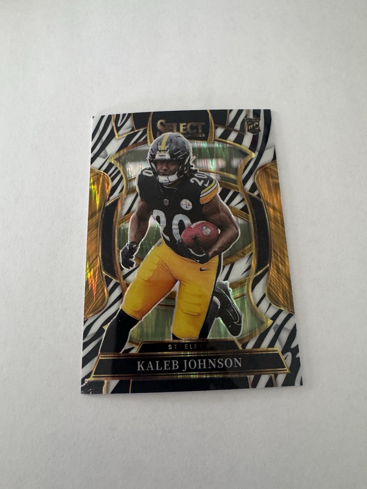 2025 Panini Select Kaleb Johnson Rookie RC Concourse Zebra Prizm Case Hit SSP