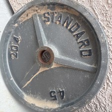 Plato profundo vintage de hierro único estándar olímpico 45 lb placa de peso 2” 45 lb