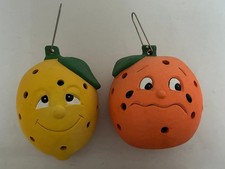 Teelichtlampe, hängend, Zitrone u. Orange.