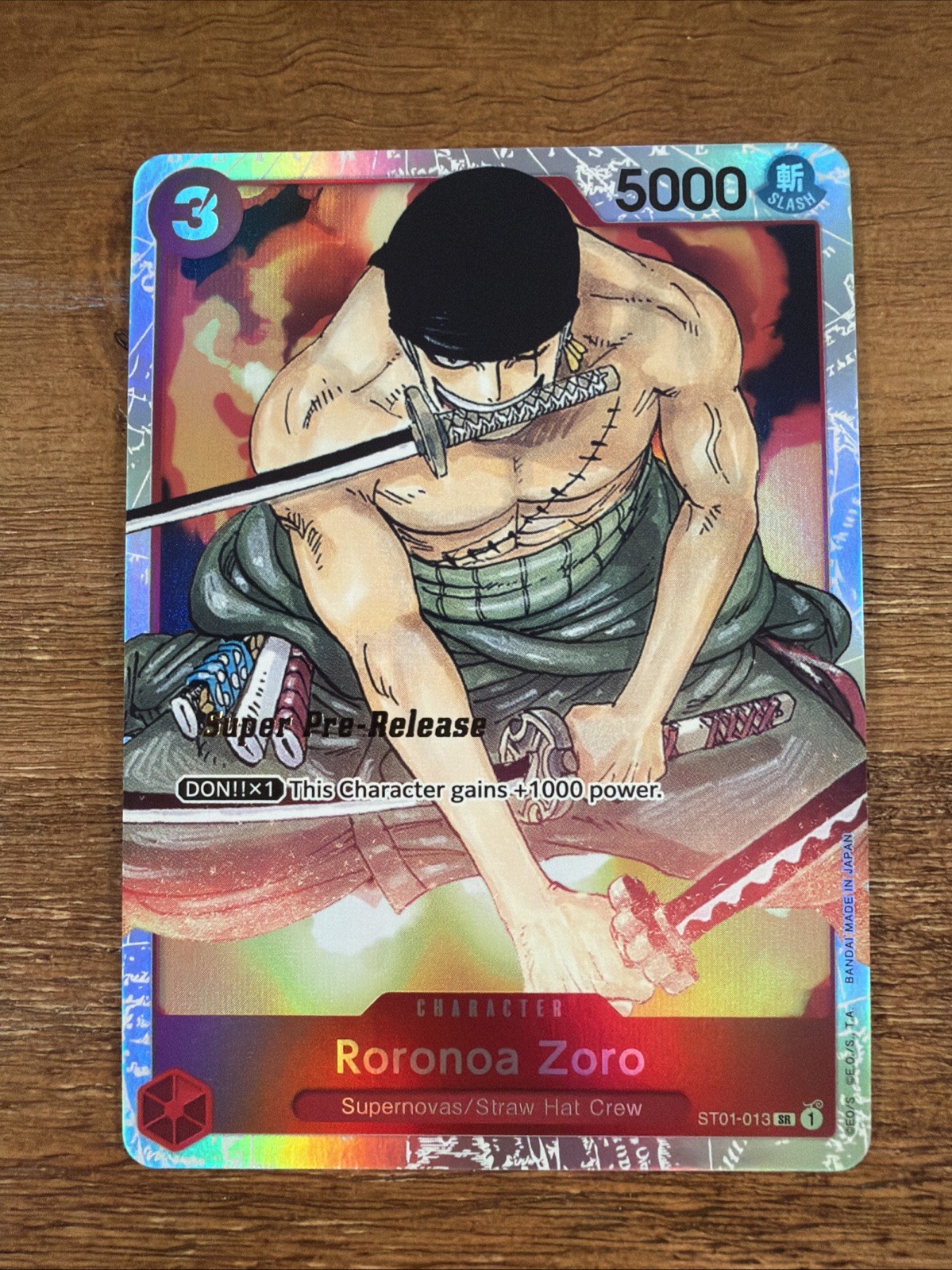 Roronoa Zoro ST01-013 Super Pre-Release Starter Deck 1: Straw Hat Crew Foil