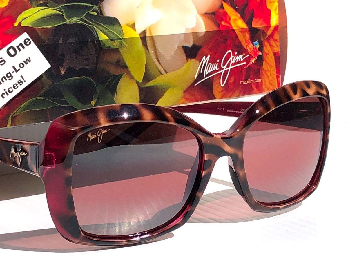 Maui Jim ORCHID Tortoise Raspberry POLARIZED Rose GLASS Lens