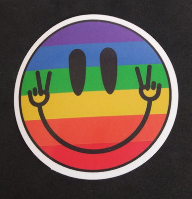 Bright Colorful Fun Happy Face Sticker 2.18'' (R)