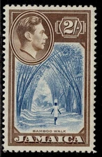 JAMAICA GVI SG131, 2s blue & chocolate, VLH MINT. Cat £35.