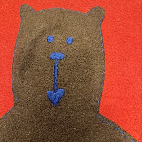 RARE 1999 Couverture rouge Baby Gap avec ours en peluche marron polaire brodée 28x38 po - Photo 4/19