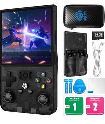 RG52MINI Retro Handheld Game Console Portable Handheld Open (Black8GB) New