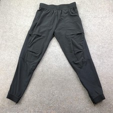 Nike Track Pants Mens Medium Black Woven Slim Zip Hem Elastic Waist Athletic