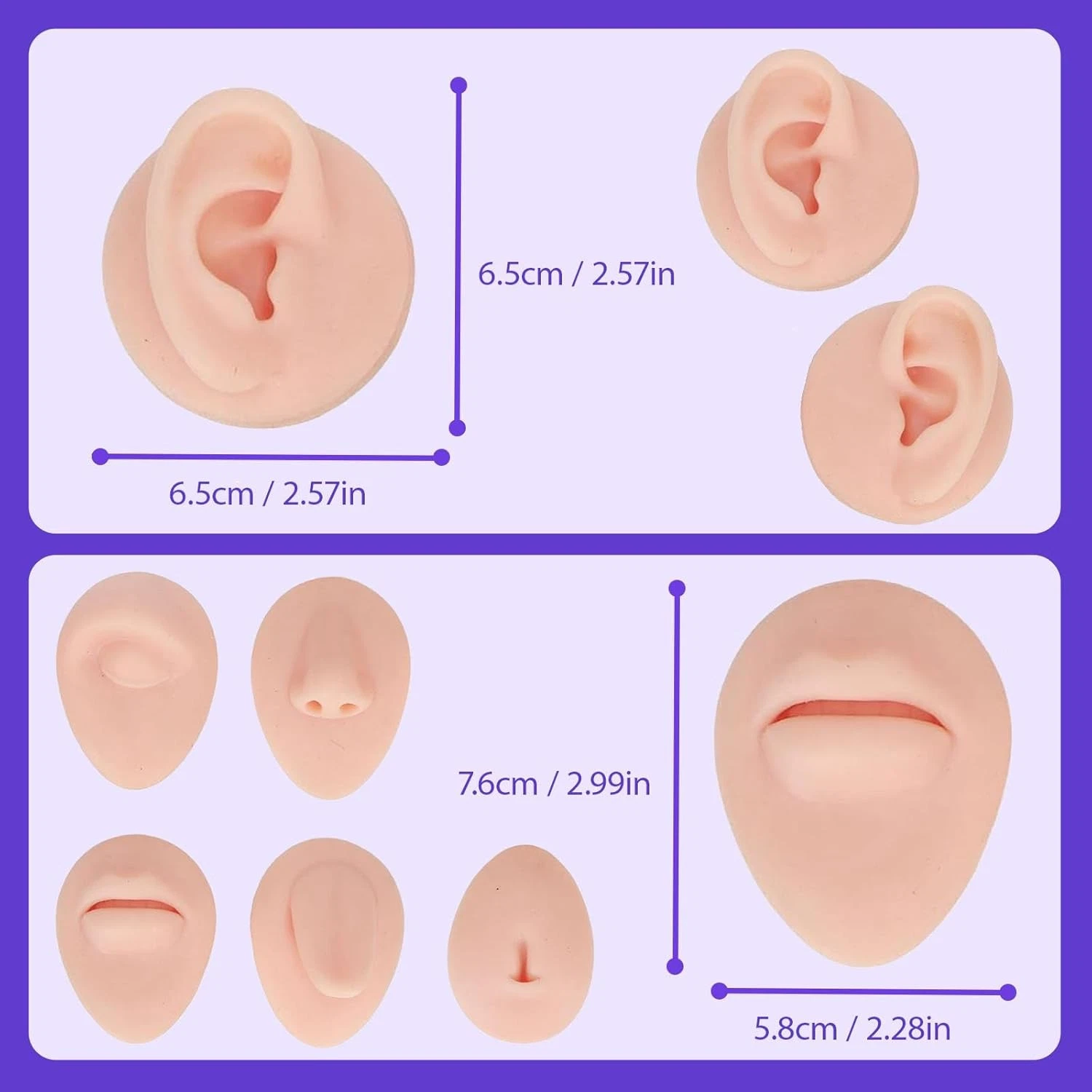 Silicone Model Body Part Displays Set- Usiriy 8Pcs Piercing...  image 2