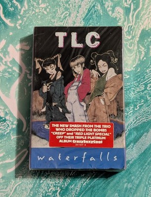 TLC - Waterfalls (1995 Cassette Tape Single) 90s Pop R&B  - Sealed Hype Sticker
