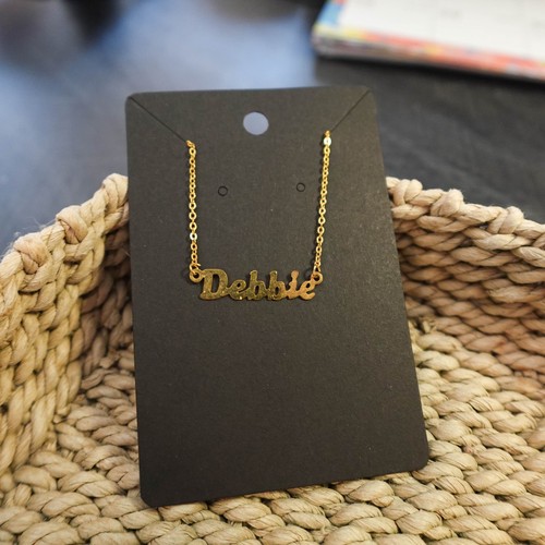 Debbie 14" Personalized Choker Necklace Gold Tone Dainty Delicate Name Gift