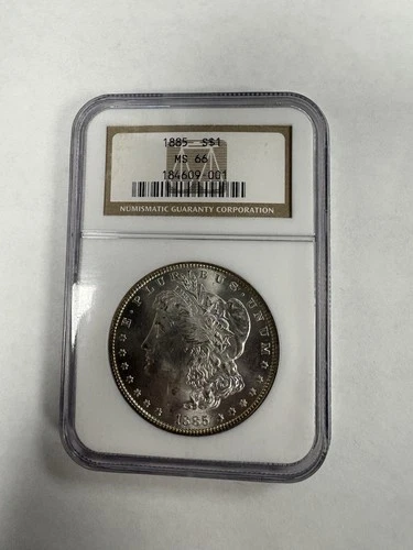1885 Silver Morgan $1 Dollar NGC Grade MS66