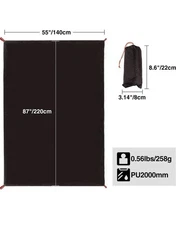 Ultralight Tent Footprint, PU 2000 Waterproof Camping Tent Tarp with Drawstrings