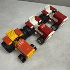 (3) Vintage Tonka Tractors Red Orange Farm 4" Metal 811022 1970's Read