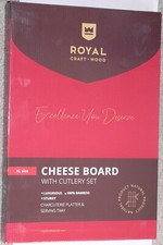 Cheese cuttingBoard/Charcuterie Platter 4 Steel KnivesSet Royal Craft Woodbamboo