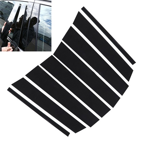Door Window Pillar Posts Cover Glossy Black For Ford Edge Lincoln MKX 2007-2014