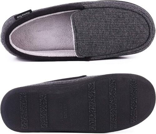 HomeTop Women's Memory Foam Moccasin Slippers Cotton Knit Terry Cloth shoes US 9 - Picture 6 of 7