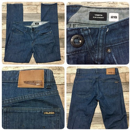 Volcom Vorta Slim Straight Jeans Men's 28 (Inseam 29) Dark Wash | eBay