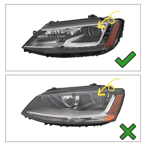 Xenon/HID Headlight Assembly w/LED DRL Left & Right Side For 2015-2018 VW Jetta - Picture 7 of 18