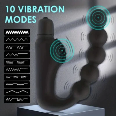MARKENLOS Vibrador Doble Negro 10 Modos Vibro Masajeador Dil-do Juguete Sexual Silicona