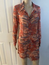 Wild Fable Long Sleeve Mesh Orange Dress Size M