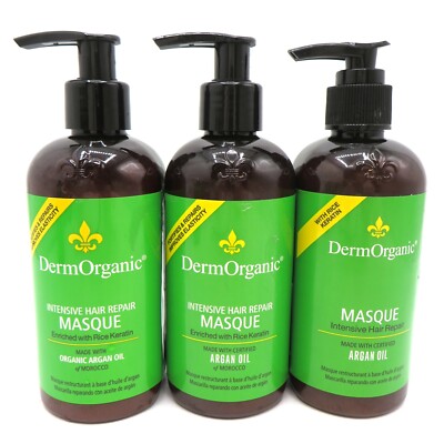 DERMORGANIC INTENSIVE HAIR REPAIR MASQUE 8.5 OZ (Lot of 3)