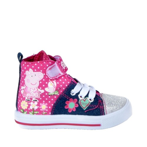 Baskets Peppa Pig Pour Filles - Velcro Facile, Semelle Caoutchouc, Design Rose Avec Imprimé - Idéal École/Loisirs